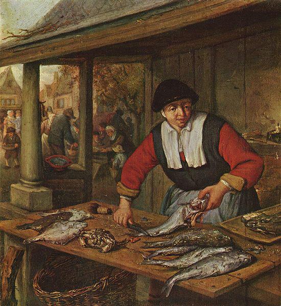 Adriaen van ostade Die Fischverkauferin oil painting image